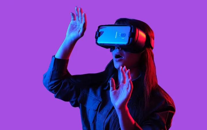 Image of a lady wearing VR