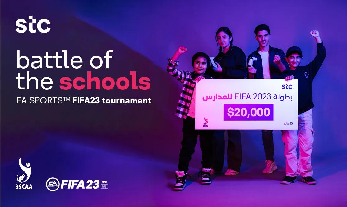 Kids holding a banner which says FIFA 23 $20000