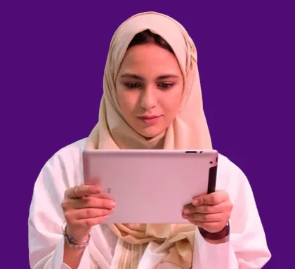 Image of woman using a tablet